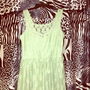 Mint green lace dress